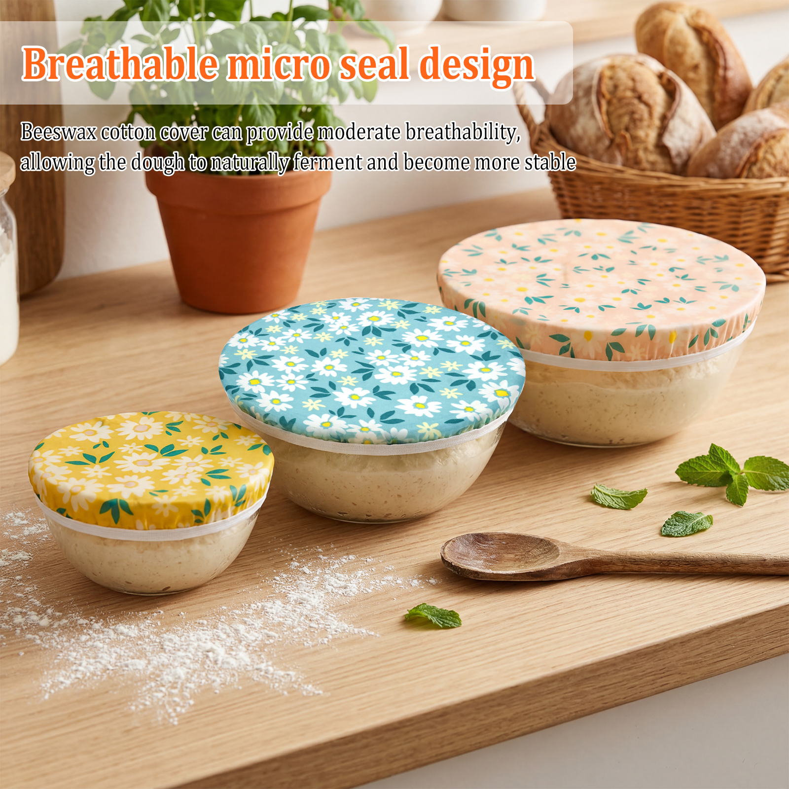 3Pcs Beeswax Bowl Cover Reusab - Beeswax Food Cover review and price