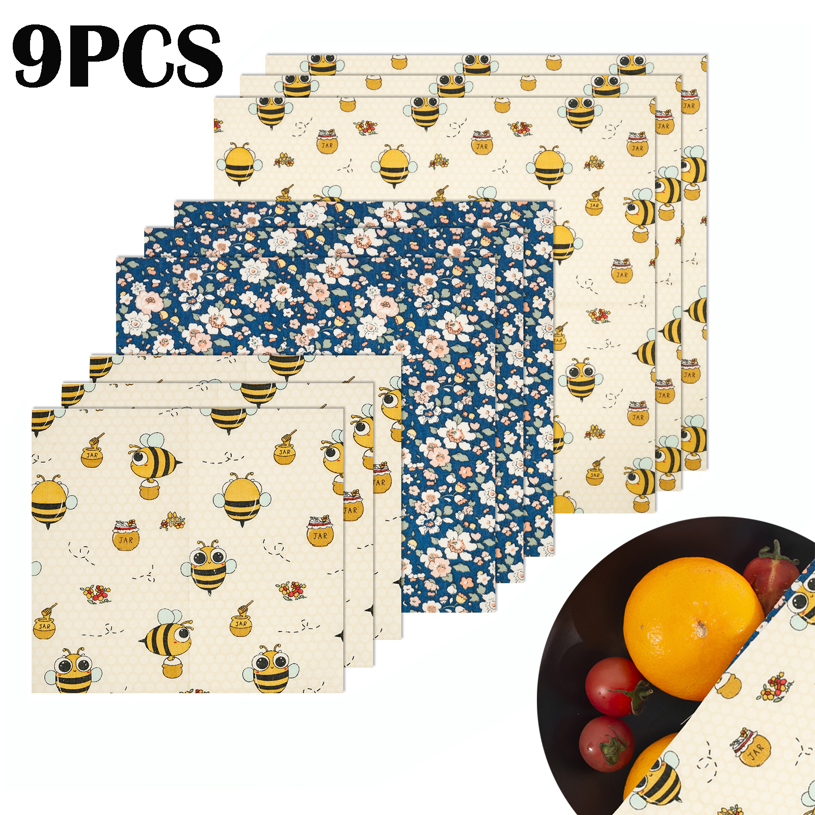 9Pcs Beeswax Food Wraps 3 Size - Beeswax Wrap Reusable review and price