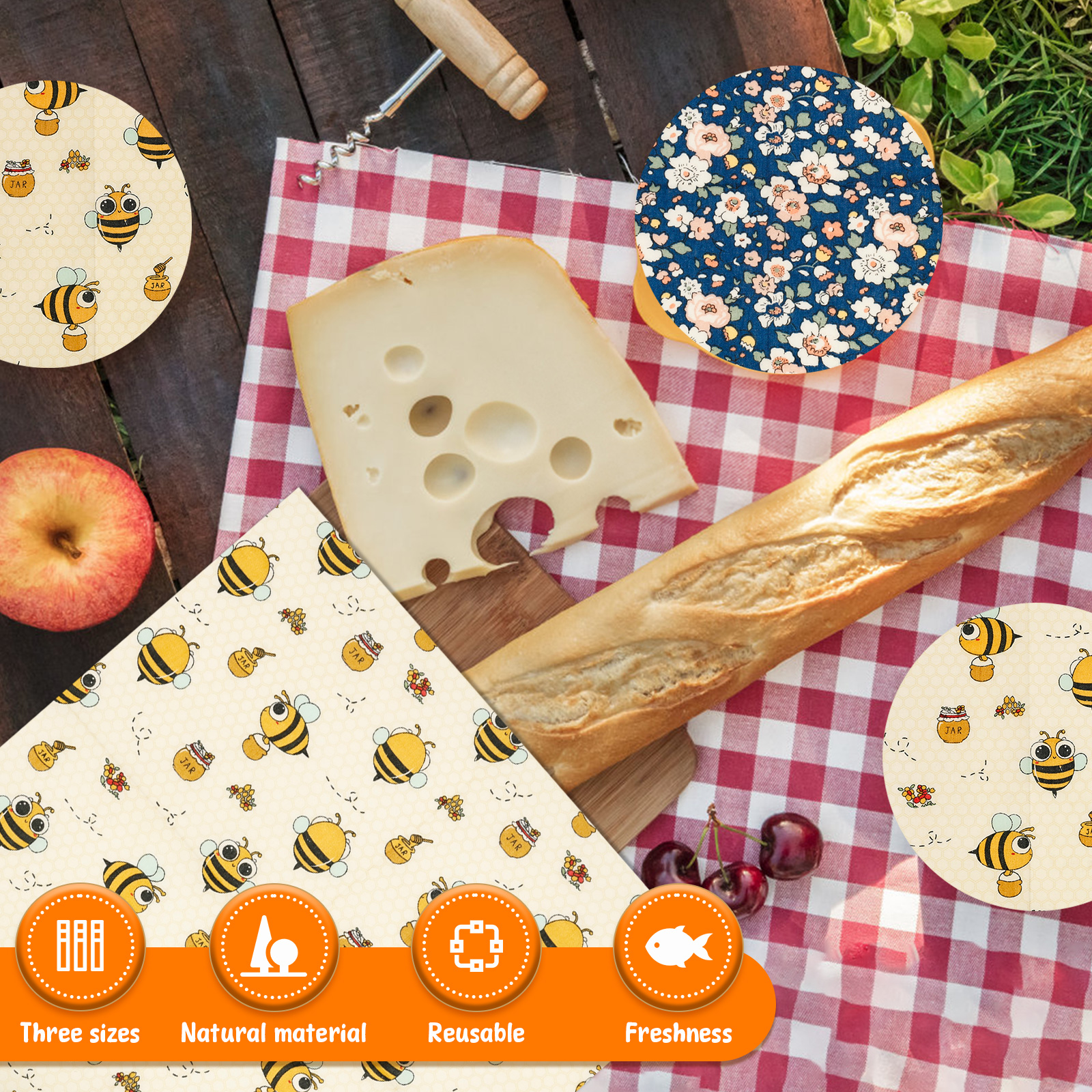 9Pcs Beeswax Food Wraps 3 Size - Beeswax Wrap Reusable review and price