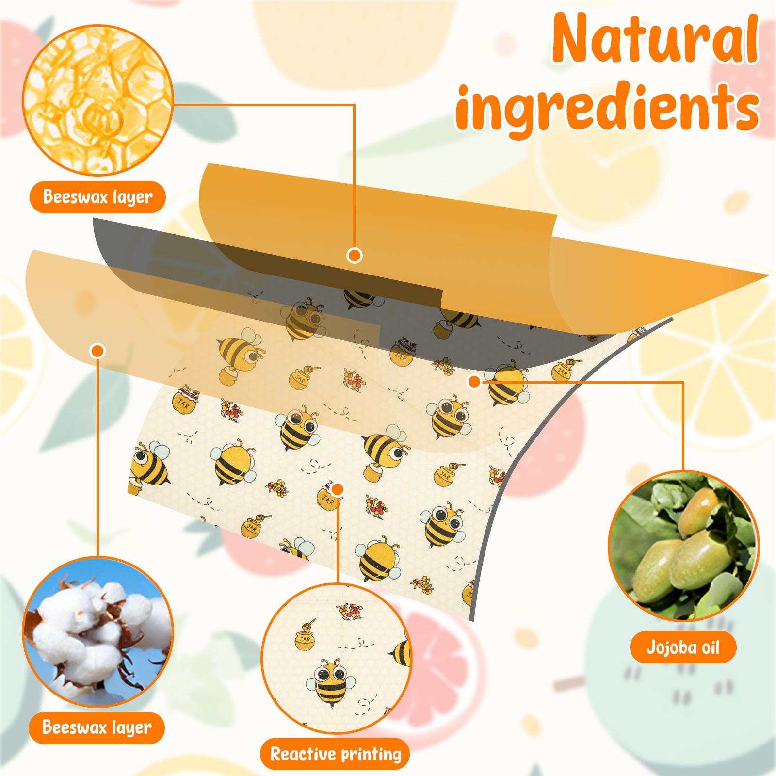 9Pcs Beeswax Food Wraps 3 Size - Beeswax Wrap Reusable review and price