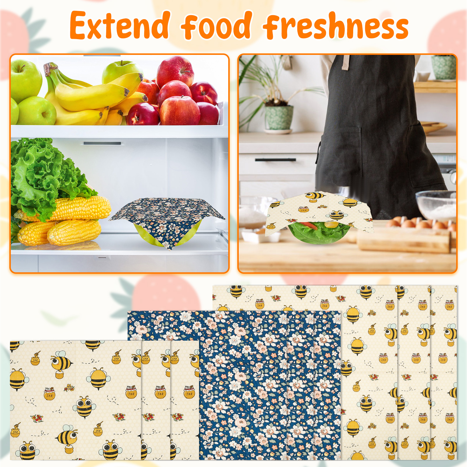 9Pcs Beeswax Food Wraps 3 Size - Beeswax Wrap Reusable review and price